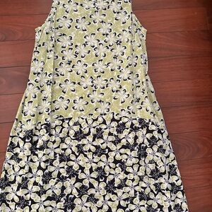 J. Jill Green and Black Floral Dress